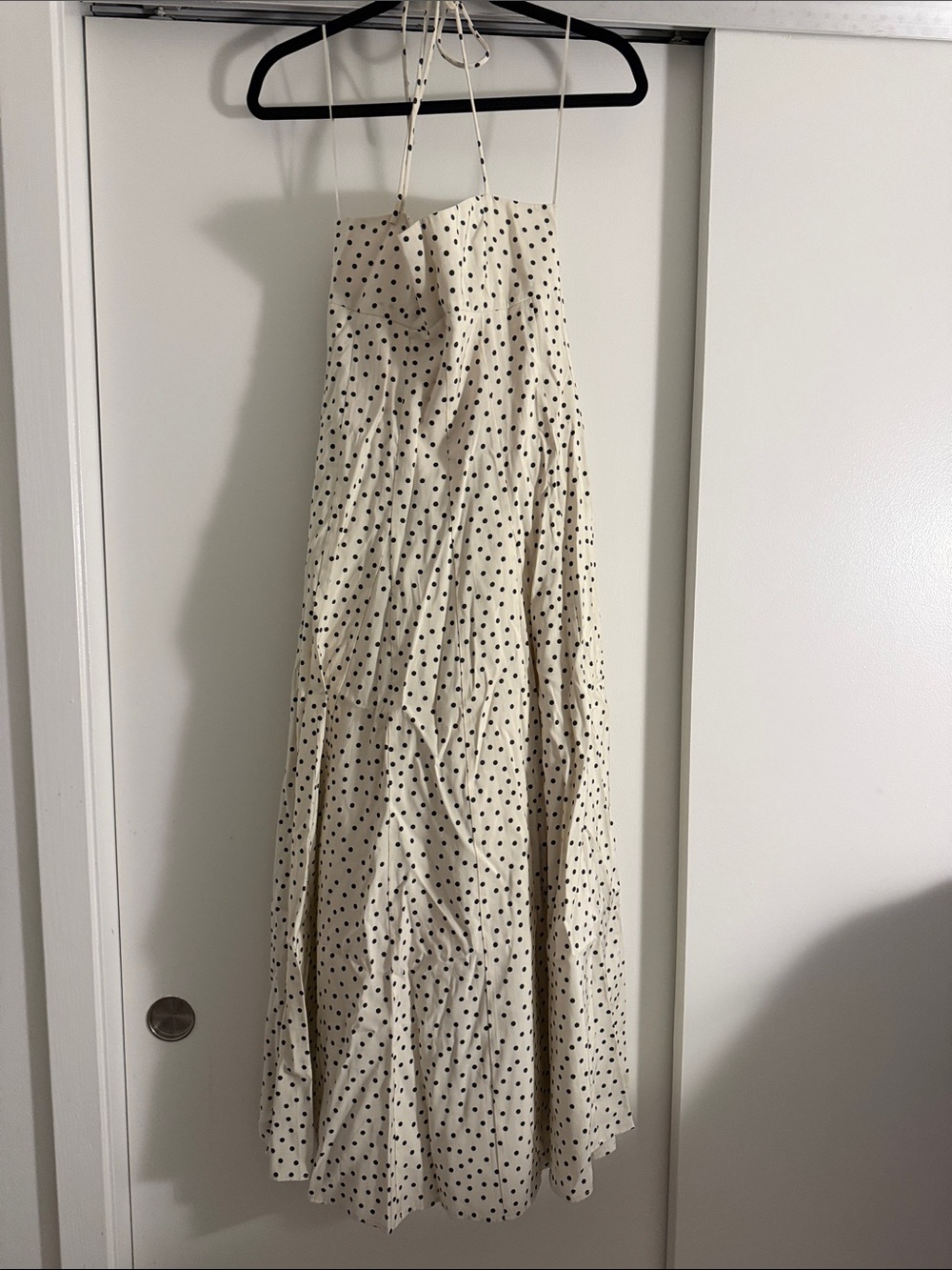 White Polka Dot Halter Maxi Dress - Elegant Summer Style